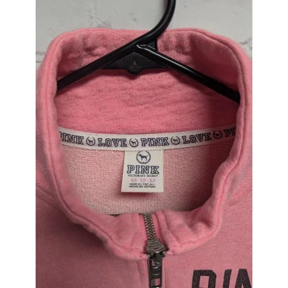Victoria's Secret Pink 86 Half Zip Hot Pink Pullover Women's XS 973 - Picture 2 of 7